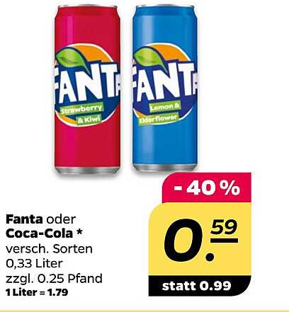 Fanta oder Coca-Cola 0,33 Liter - Jetzt zum Sparpreis!