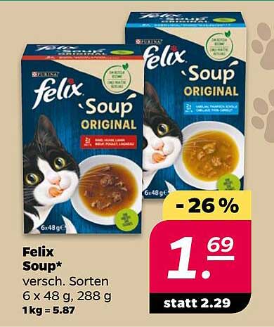 Felix Soup* verschiedene Sorten 6 x 48 g, 288 g