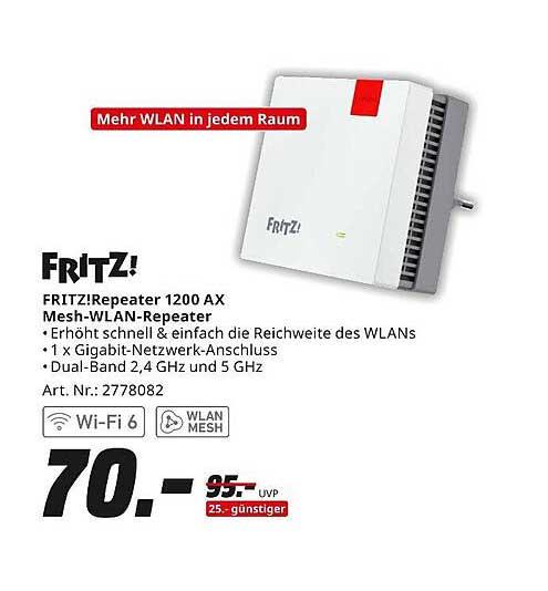 FRITZ!Repeater 1200 AX Mesh-WLAN-Repeater