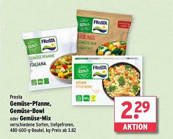 Frosta Gemüse-Pfanne, Gemüse-Bowl oder Gemüse-Mix, tiefgefroren