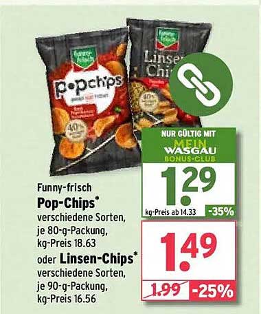 Funny-frisch Pop-Chips oder Linsen-Chips
