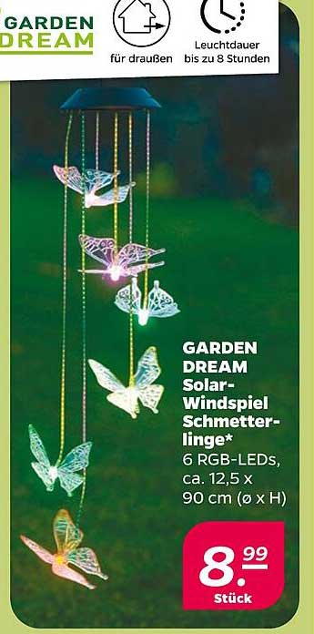 GARDEN DREAM Solar-Windspiel Schmetterlinge
