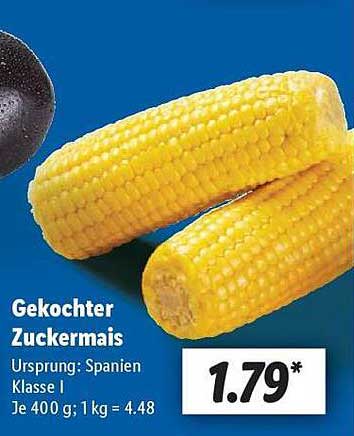 Gekochter Zuckermais