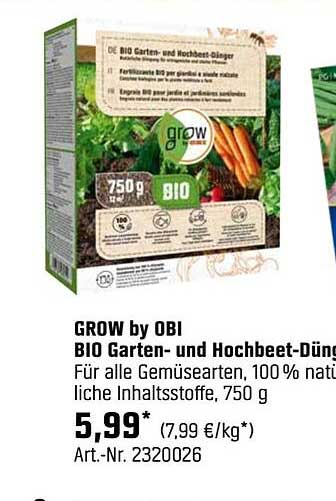 GROW by OBI BIO Garten- und Hochbeet-Dünger, 750 g