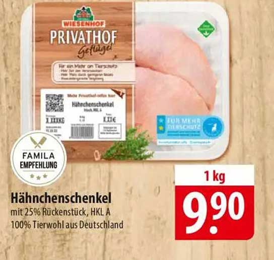 Hähnchenschenkel mit 25% Rückenstück, HKL A