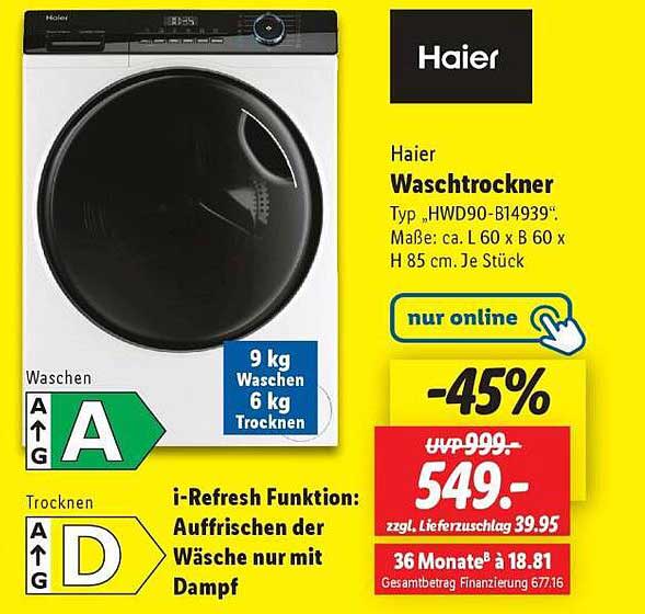 Haier Waschtrockner HWD90-B14939 - Online-Angebot