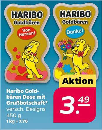 Haribo Goldbären Dose mit Grußbotschaft, 450 g