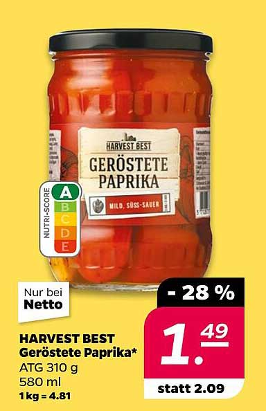 HARVEST BEST Geröstete Paprika*