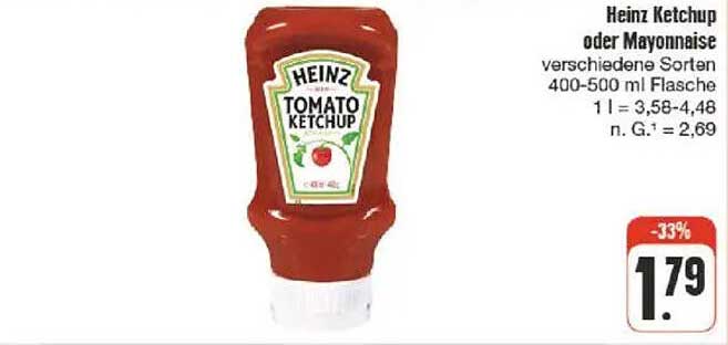 Heinz Ketchup oder Mayonnaise verschiedene Sorten 400-500 ml Flasche