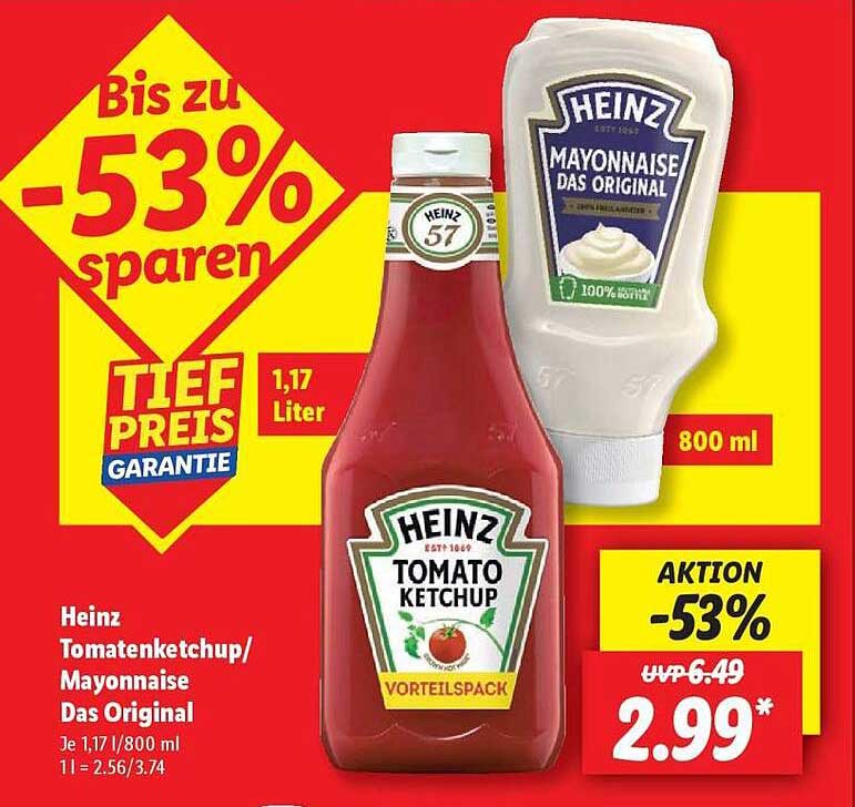Heinz Tomatenketchup/Mayonnaise Das Original