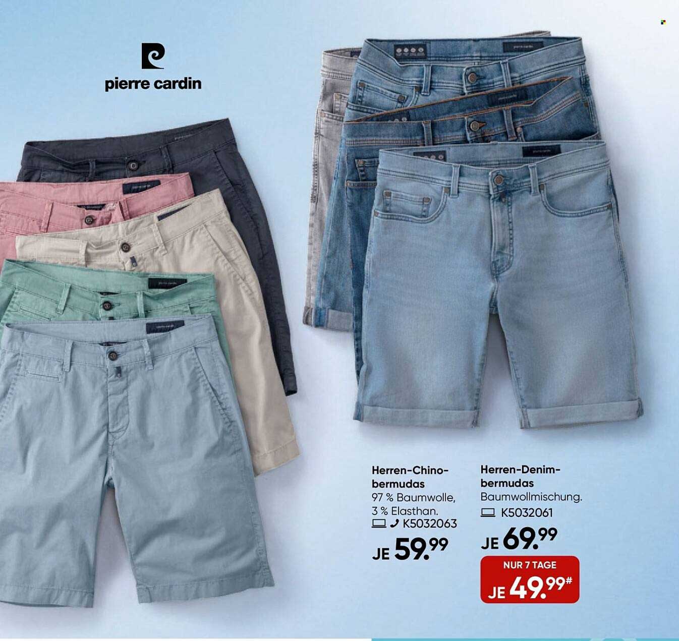 Herren-Chino- und Herren-Denim-Bermudas