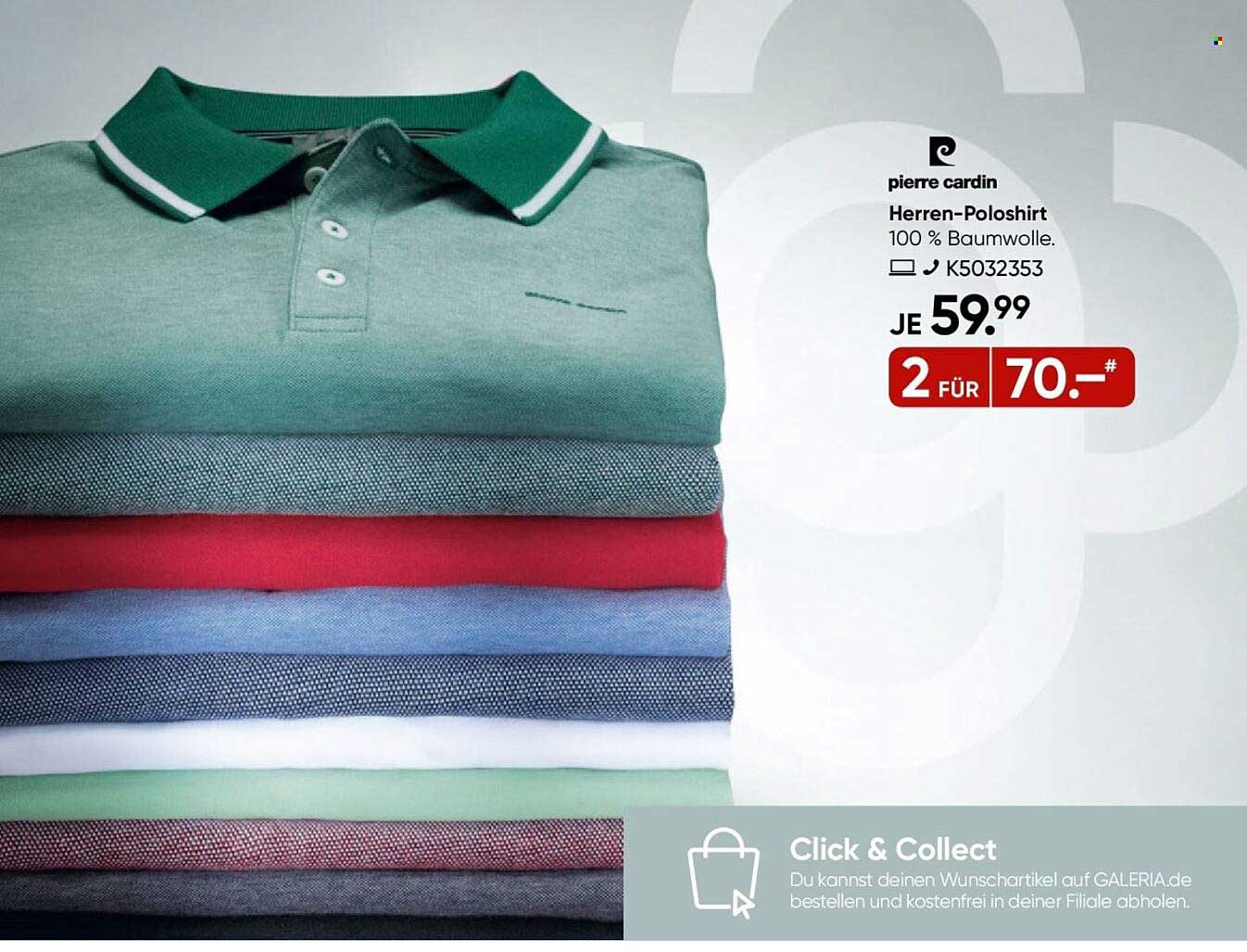 Herren-Poloshirt von Pierre Cardin - 100 % Baumwolle