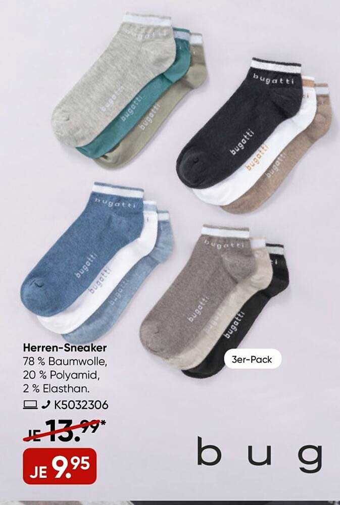 Herren-Sneaker von bugatti im 3er-Pack