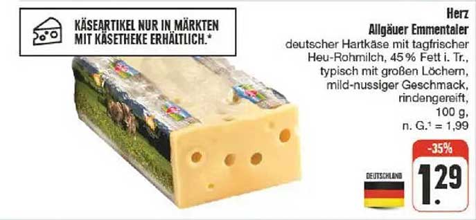 Herz Allgäuer Emmentaler 100 g