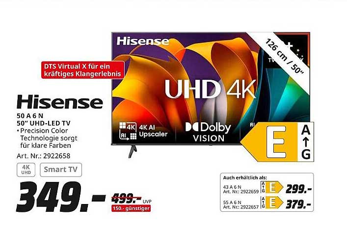 Hisense 50 A6 N 50" UHD-LED TV