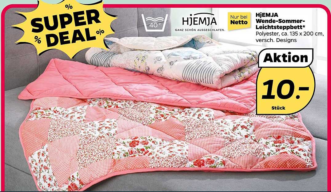 HjEMJA Wende-Sommer-Leichtsteppbett 135 x 200 cm