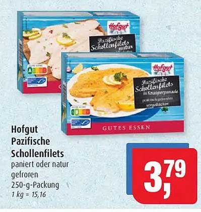 Hofgut Pazifische Schollenfilets 250-g-Packung
