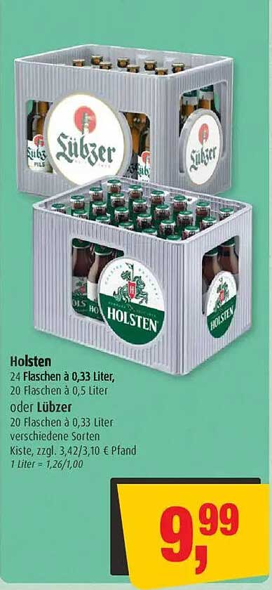 Holsten Kasten 24 Flaschen à 0,33 Liter oder 20 Flaschen à 0,5 Liter