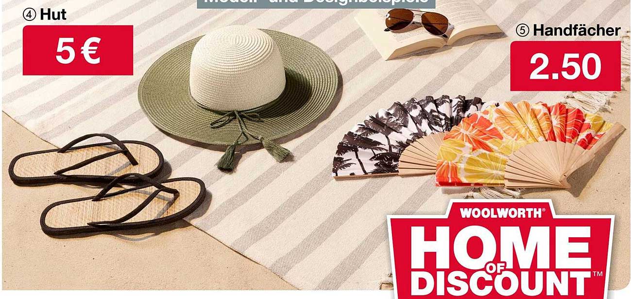 Hut für 5 € und Handfächer für 2,50 €