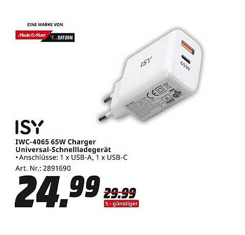 ISY IWC-4065 65W Charger Universalschnellladegerät