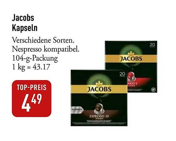 Jacobs Kapseln – Verschiedene Sorten, Nespresso kompatibel
