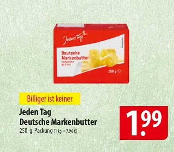 Jeden Tag Deutsche Markenbutter 250-g-Packung
