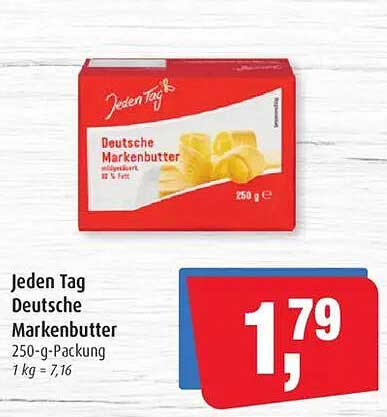 Jeden Tag Deutsche Markenbutter 250 g Packung