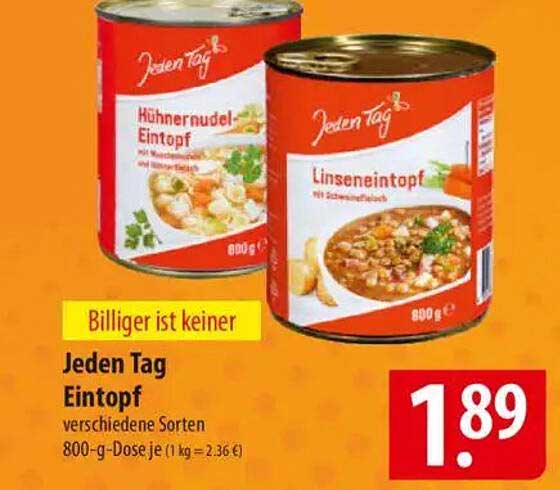 Jeden Tag Eintopf - Verschiedene Sorten (Hühnerrnudel & Linseneintopf)