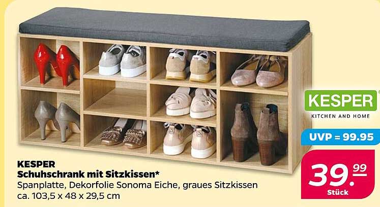 KESPER Schuhschrank mit Sitzkissen