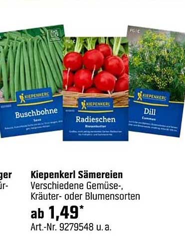 Kiepenkerl Saatgut – Verschiedene Gemüse-, Kräuter- oder Blumensorten