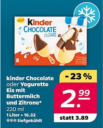 kinder Chocolate oder Yogurette Eis mit Buttermilch und Zitrone 220 ml