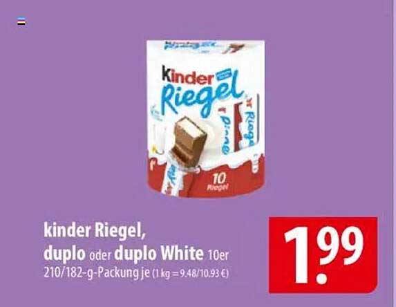 kinder Riegel, duplo oder duplo White 10er
