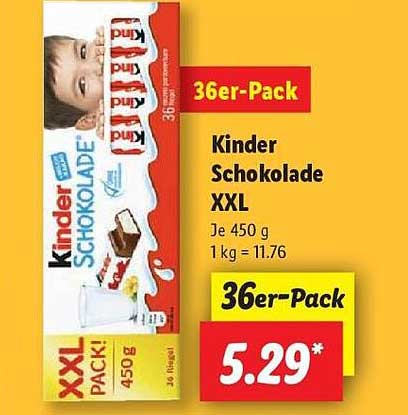 Kinder Schokolade XXL 36er-Pack