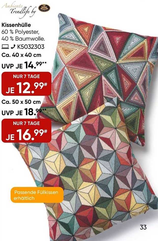 Kissenhülle von Trendlife - Farbenfrohe Akzente für Ihr Zuhause