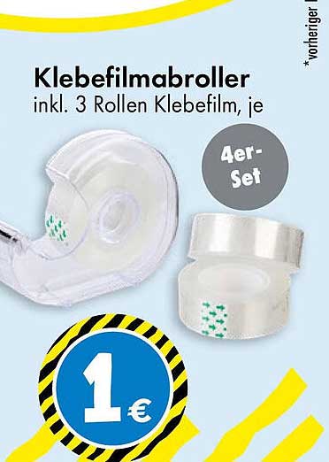 Klebefilmabroller inkl. 3 Rollen Klebefilm, je 4er-Set