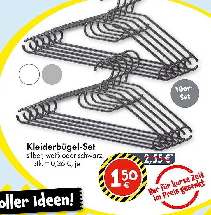 Kleiderbügel-Set 10er-Pack für nur 1,50 €