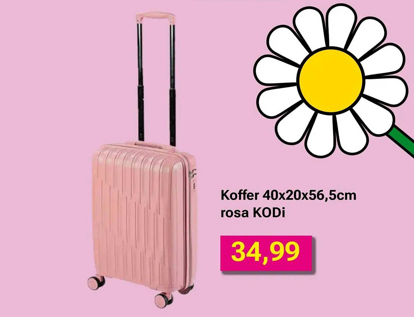 Koffer 40x20x56,5cm rosa KODi