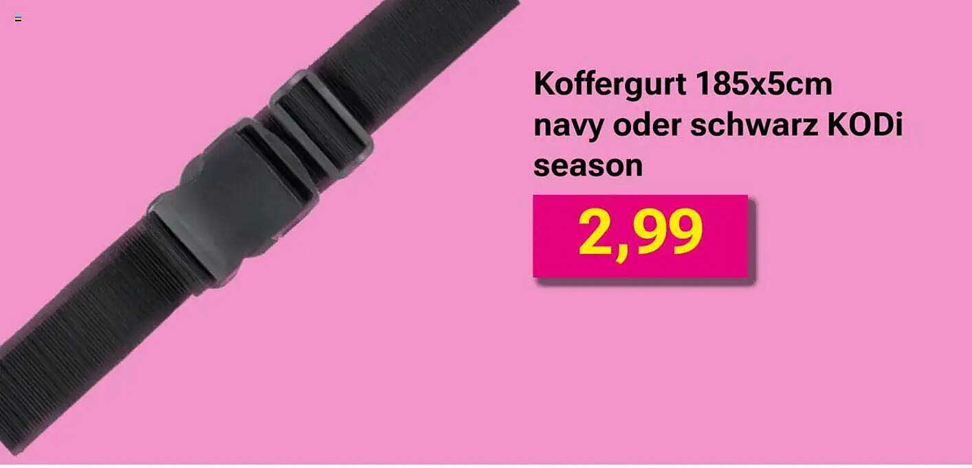 Koffergurt 185x5cm navy oder schwarz KODi season