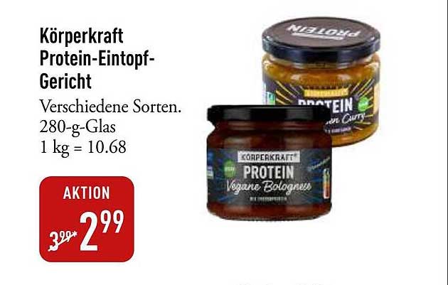 Körperkraft Protein-Eintopf-Gericht - Verschiedene Sorten