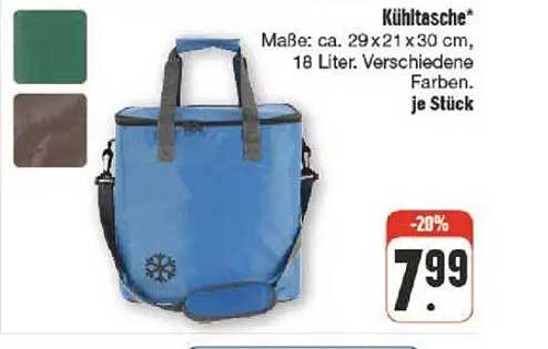 Kühltasche 18 Liter in verschiedenen Farben