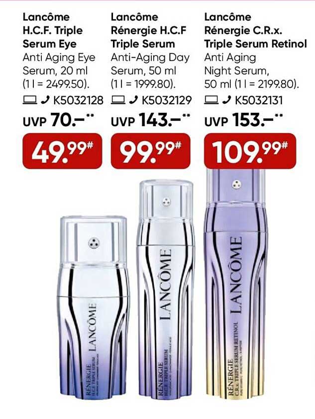 Lancôme Rénergie H.C.F Triple Serum Eye, Anti-Aging Day Serum & Anti Aging Night Serum