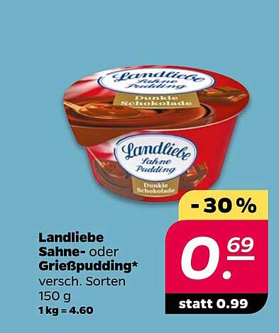 Landliebe Sahne- oder Grießpudding, 150 g