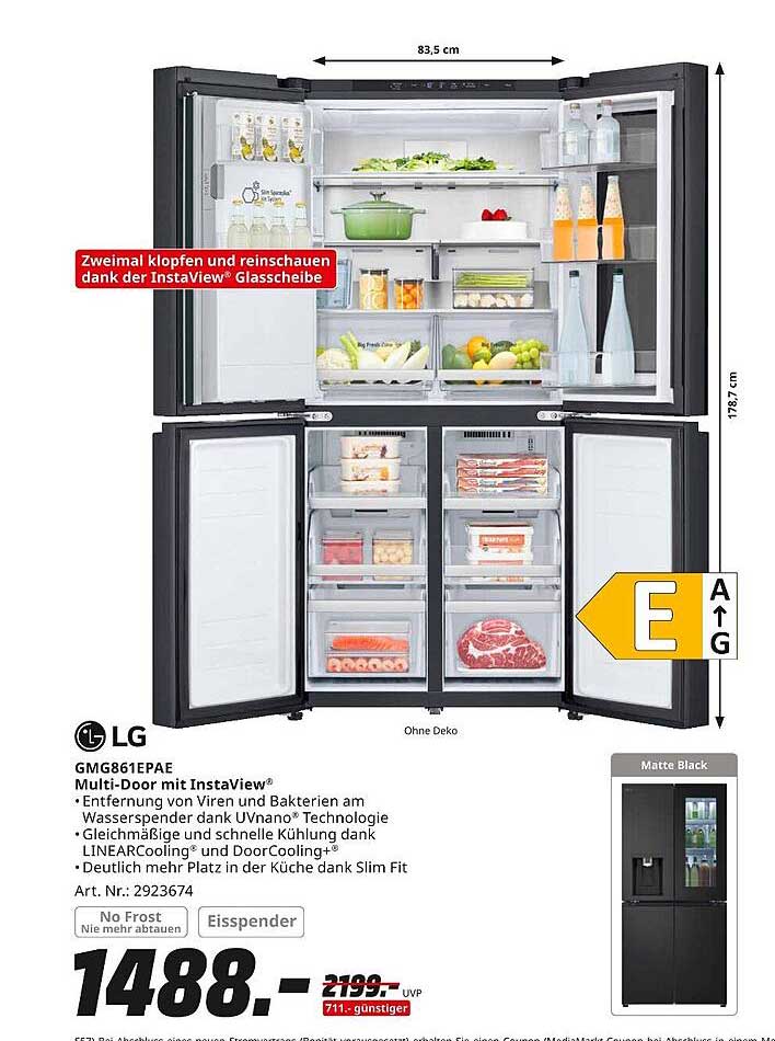 LG GMG861EPAE Multi-Door Kühlschrank mit InstaView®