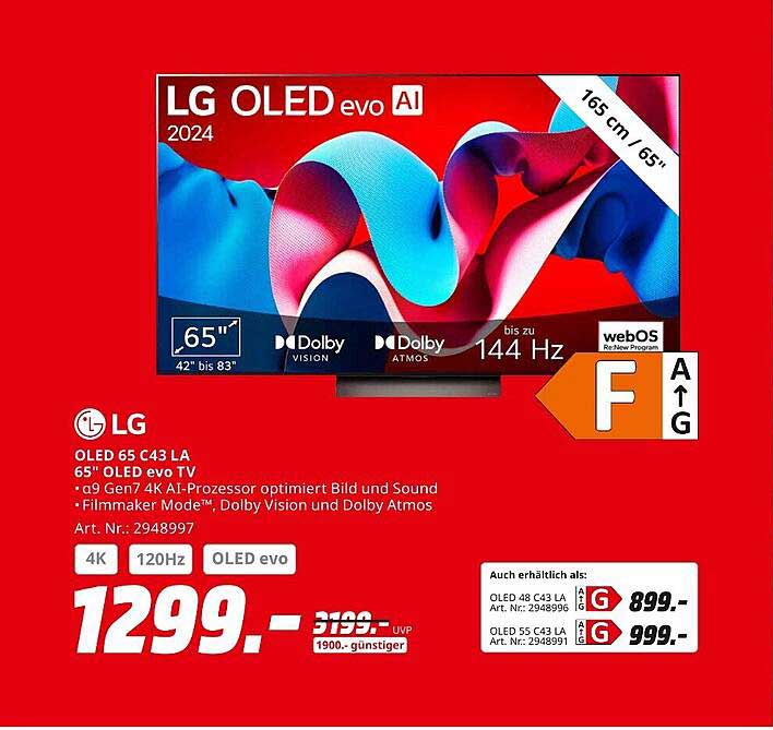 LG OLED evo 65" TV 2024