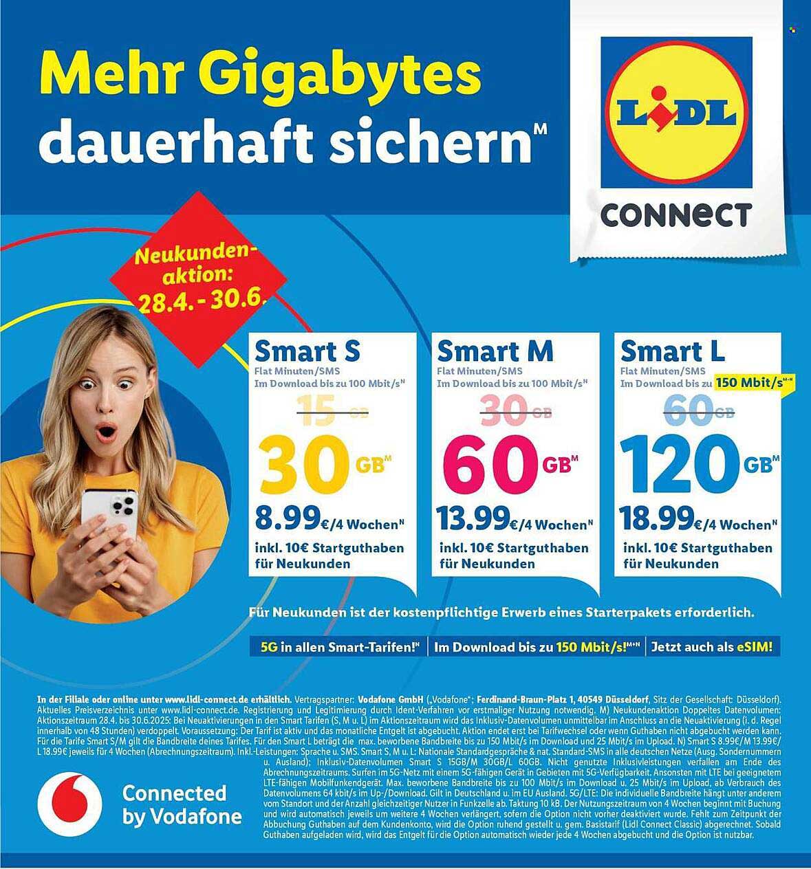 Lidl Connect - Smart S, M, und L Tarifangebote