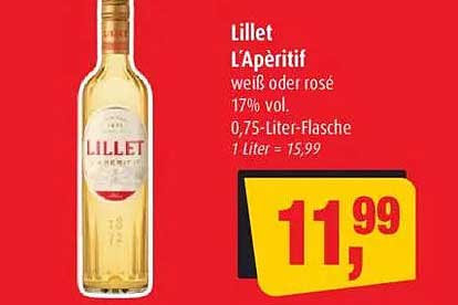 Lillet L'Apéritif – Weiß oder Rosé, 0,75 Liter für nur 11,99 €