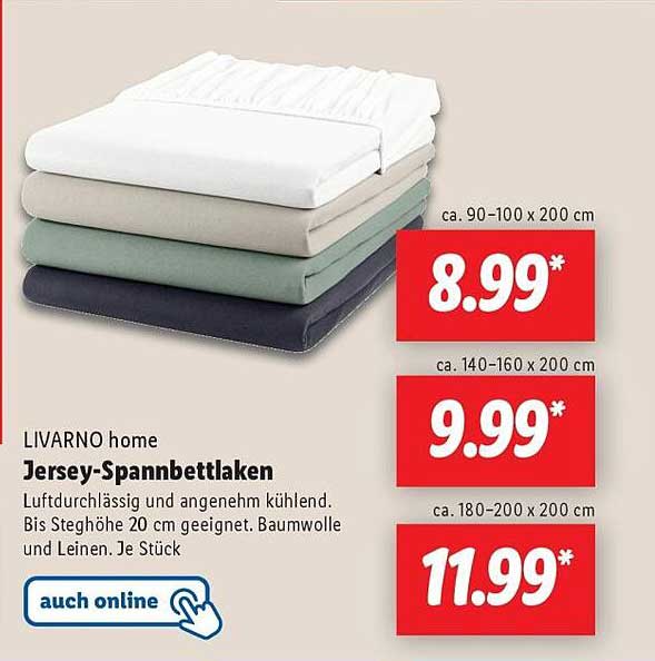 LIVARNO home Jersey-Spannbettlaken