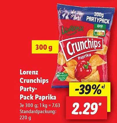 Lorenz Crunchips Party-Pack Paprika 300 g