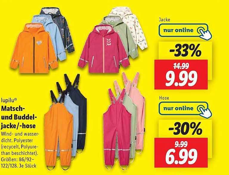 lupilu® Matsch- und Buddeljacke/-hose