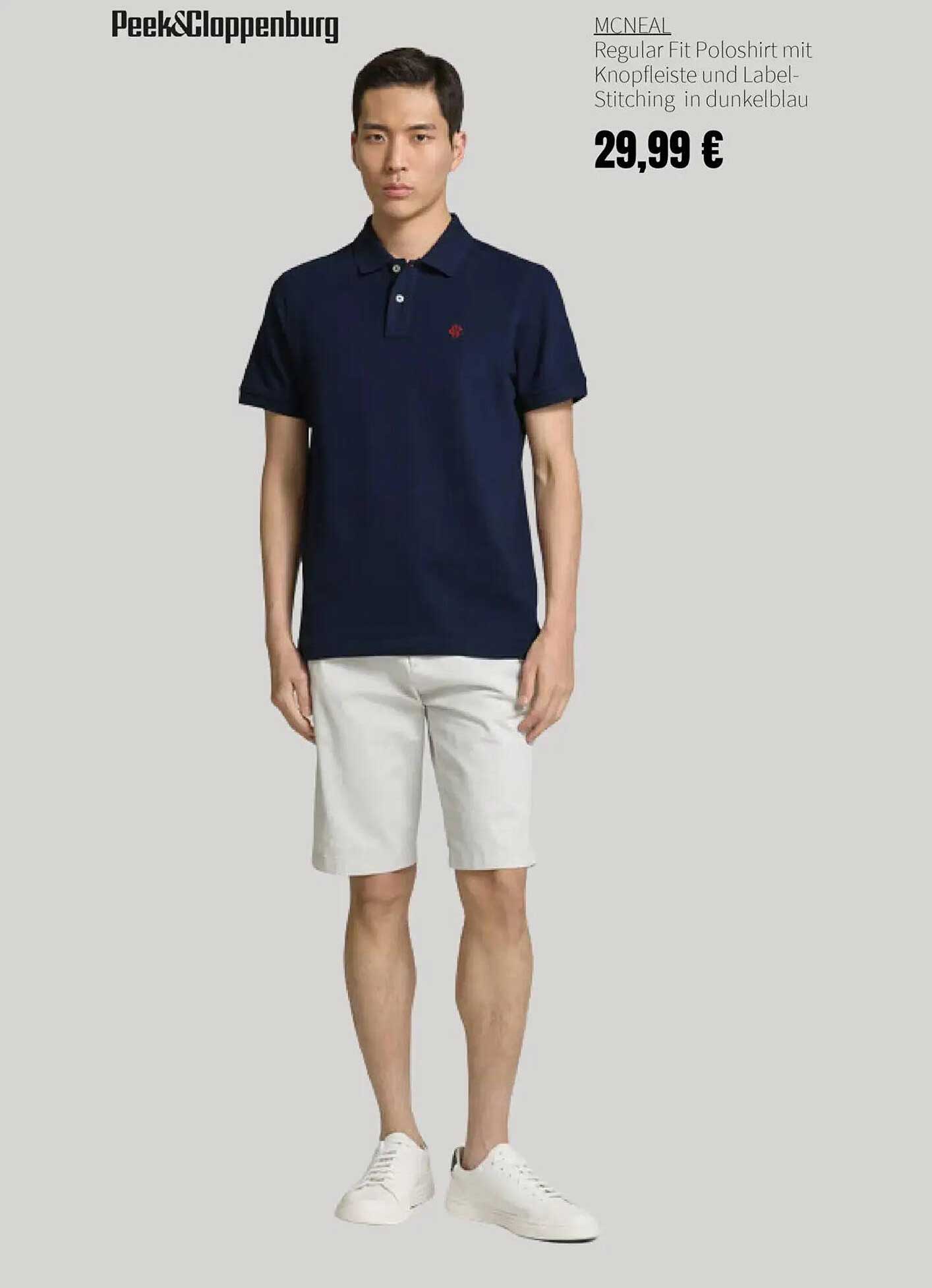 MCNEAL Regular Fit Poloshirt mit Knopfleiste und Label-Stitching in dunkelblau